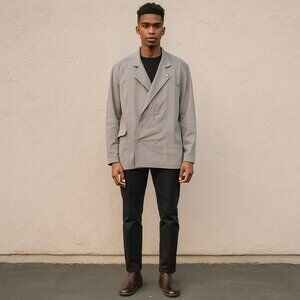 Jeff Sayre Vintage 80’s Gray Lightweight Jacket Sz 46 EU